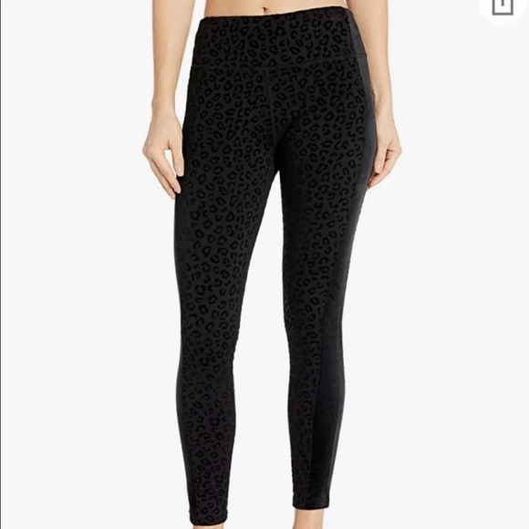 Betsey  Johnson Velvet Chetah Print Black Legging - Picture 1 of 11